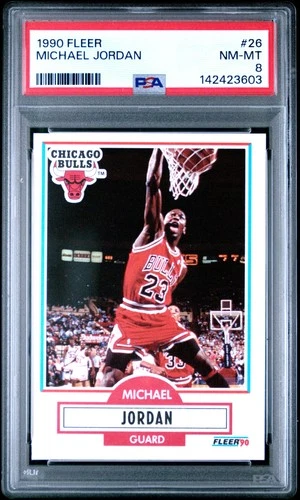 142423603 Michael Jordan 1990 Fleer #26 PSA 8