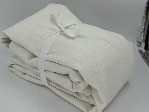 New Pottery Barn Emery Linen Curtain Drape Blackout, Ivory, 100x96, 1 Panel