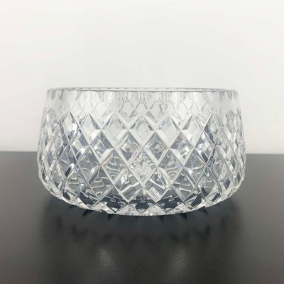 Bohemia Crystal Diamond Cut Traditional Salad Bowl: Vintage Czech Crystal