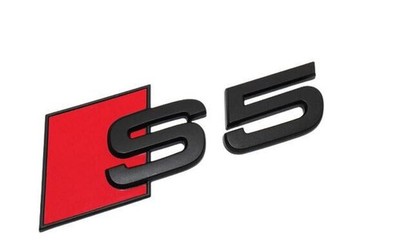 For Audi S5 Rear Emblem Boot Trunk Back Badge Sticker Logo Matte Black Red