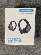 HAOYUYAN BX17 Wireless Sports Earbuds Black Ear Hook Sweatproof Charging Case