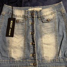 Jeansrock, Gr.S, geknöpft, Monday Premium
