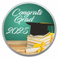 2025 1 oz Silver Colorized Round - APMEX (Congrats Grad)