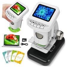Rechargeable Digital Microscope for Kids 1200X - 2'' LCD Screen STEM Toy with