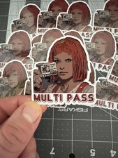 Leeloo Dallas Multipass Vinyl Sticker Fifth Element Funny Sci Fi Movie Quote