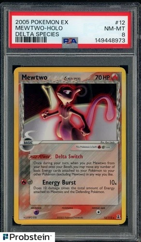 2005 Pokemon Ex Delta Species #12/113 Mewtwo δ Holo PSA 8 NM-MT