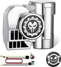 Horn for Motorcycle Car Truck 12V 150dB Super Loud Air Horns Train-Silvery - A