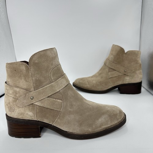 Born-Tori Taupe Ankle Boot Side Zip Women 11 M