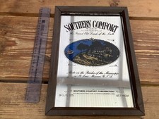 Vintage Southern Comfort Pub Mirror With Wooden Frame 12” X 8” 1980’s Man Cave