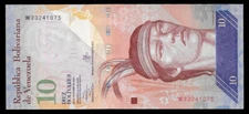 World Paper Money - Venezuela 10 Bolivares 2013 Series W8 @ Crisp UNC