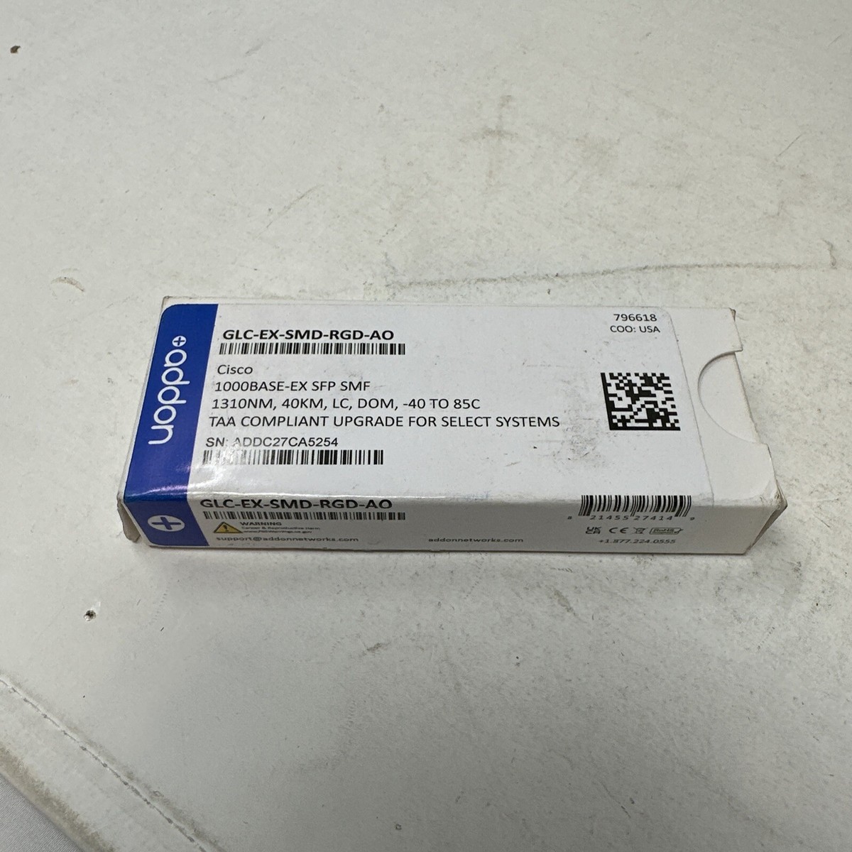 Y＾＾M Addon GLC-EX-SMD-RGD-AO, 1000BASE-EX SFP SMF, Cisco Compatible | eBay