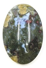34.1ct Natural Moss Agate Oval Cabochon Landscape Loose Untreated