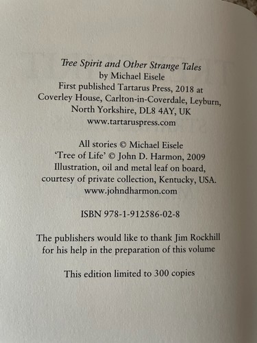 Tree Spirit And Other Strange Stories by Michael Eisele (2018, Tartarus Press) - Picture 6 of 7
