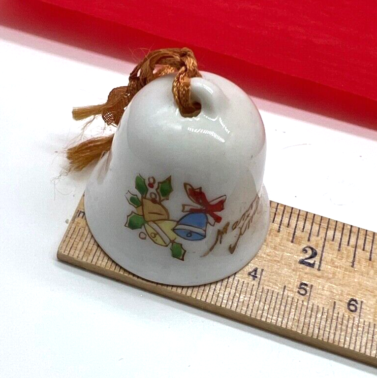 12 Adorable Porcelain HandPainted Bell Ornaments/Japan/ VTG Christmas