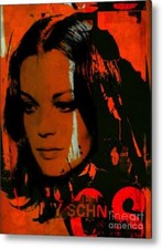Motiv Romy Schneider Vintage Orange 60x80 cm Pop Art/Leinwandbilder/Retro/Druck