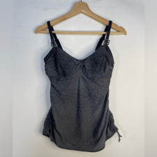 Fantasie Grey Cinched Sides Tankini Swimsuit Top 32DD