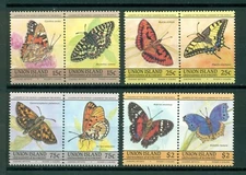 SVG Union I Scott #194-197 MNH PAIRS Butterflies Insects FAUNA $$