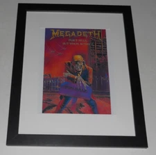 Framed Megadeth Peace Sells... 1986 Poster Promo Heavy Metal Poster 14" by 17"