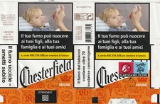 Q1 - Pacchetto Vuoto Aperto Carta Sigarette Chesterfield Original
