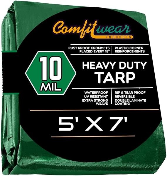 COMFITWEAR Super Heavy Duty Tarp Cover Reinforced Grommet Multi-Use Tarp Cover