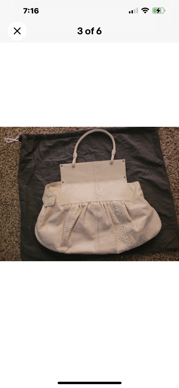 RARE Albino Python Snakeskin COLLECTION Hobo Clut… - image 5