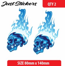 Blue Flame skull car sticker popular laptop, skateboard, car sticker, window