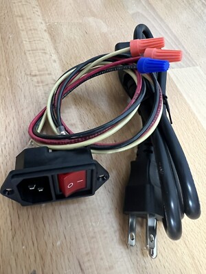 Assembled Power Socket with wires Switch 3 Pin IEC320 C14+USA Cord 4 Ft