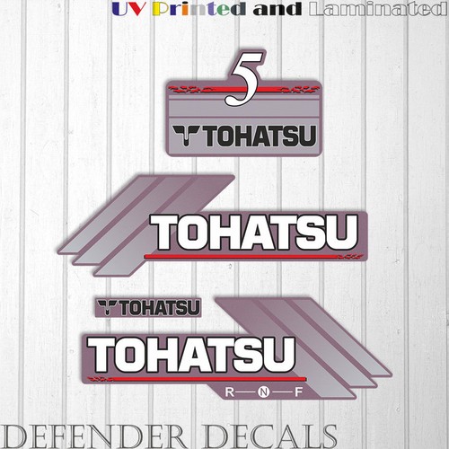 TOHATSU 5 hp outboard engine decal sticker set kit reproduction 5HP eBay