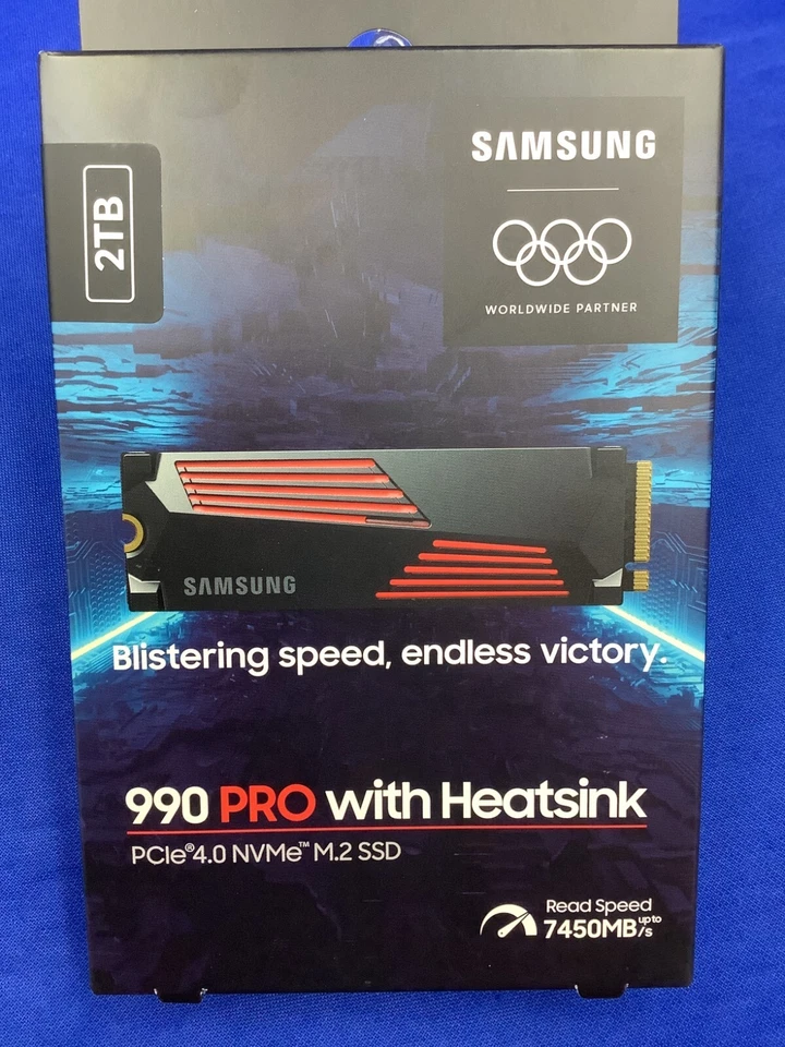 NEW MZ-V9P2T0CW SAMSUNG 990 PRO W/Heatsink 2TB M.2 NVME PCIE4.0 VNAND SSD - Image 4 of 4