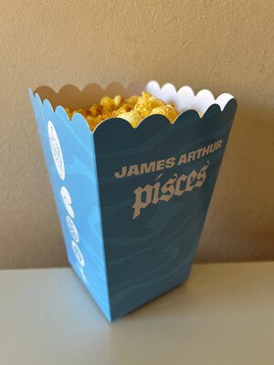 James Arthur PISCES FILM Premiere Screening Popcorn Box Merchandise rar RARITÄT