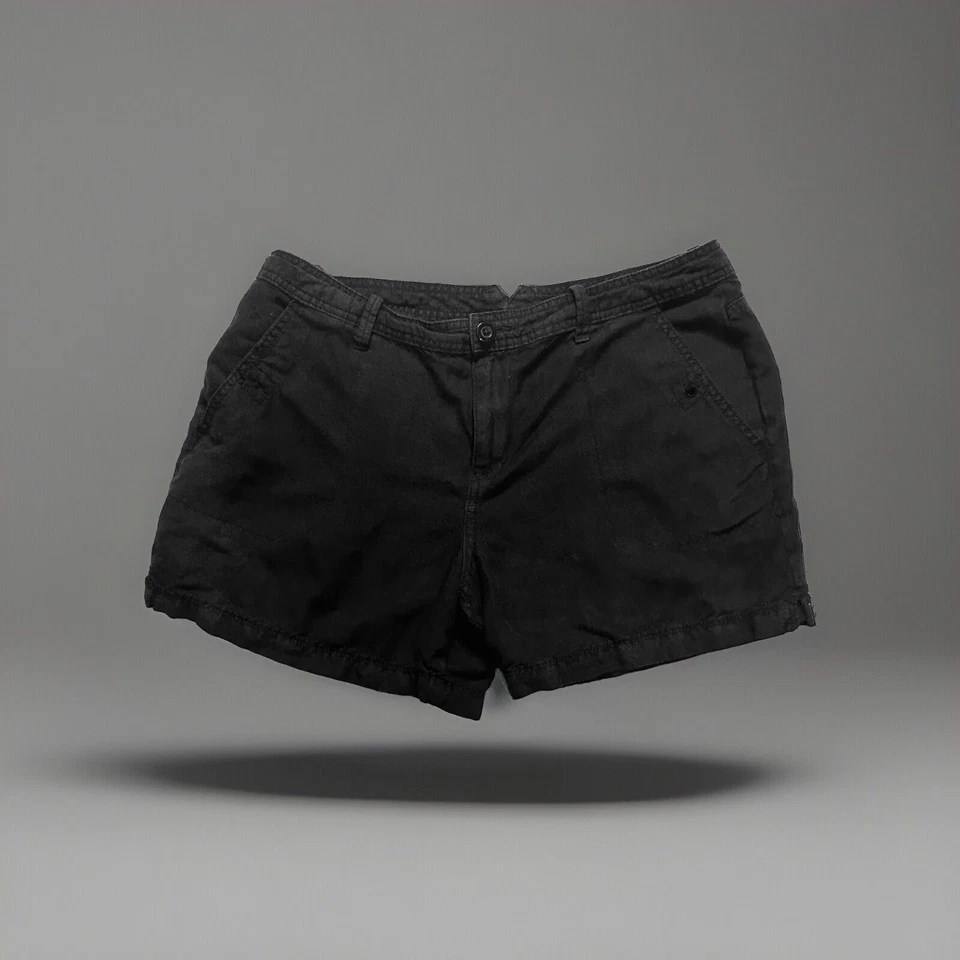 Calvin Klein Jeans - Women’s - Size 12 (34” Waist) - Twill - Linen Shorts Black - Image 3 of 4