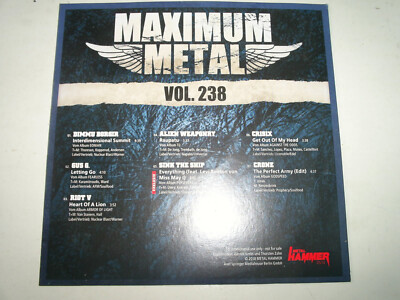 METAL HAMMER CD  DIMMU BORGIR RIOT V GUS G ALIEN WEAPONRY CRISIX SINK THE SHIP