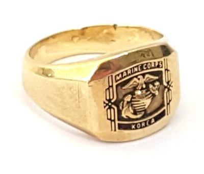 5: 1950s 10ct Gold Korean War United States Marine Corps Insignia