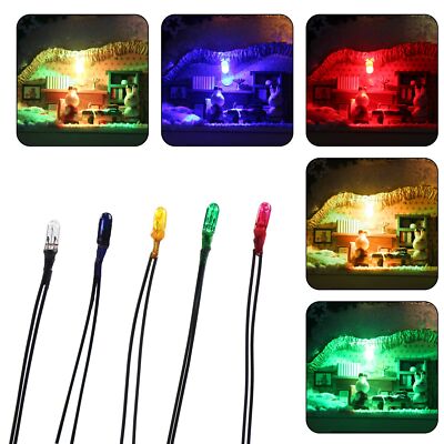 100pcs Pre-wired 3mm 12V Grain of Wheat Bulbs Red Yellow Blue Green White Mixed