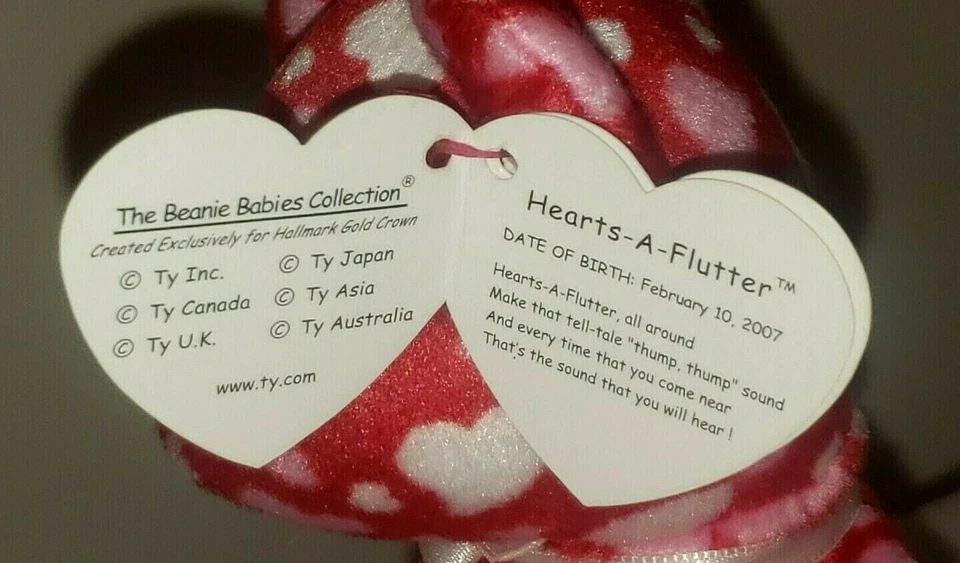 TY Beanie Baby - HEARTS-A-FLUTTER the Bear (Hallmark Exclusive)(8.5 Inch) MWMTs - Image 4 of 4