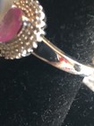 Hot Pink Sapphire Surrounded by Zircon Ring, Size 7 — photo 4
