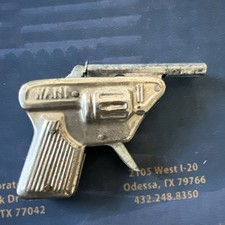 Tin Double-barrel Pressed Tin Toy Cap Gun Vintage WAIN 1950 s Japan - Works -02