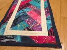 HAND AND MACHINE QUILTED TABLE RUNNER--33 1/2" X 13 1/2"-- T25-6
