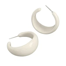 Classic Big C shape Hoop Earrings Hollow Round Dangle Earrings 80s 90s Retro Par