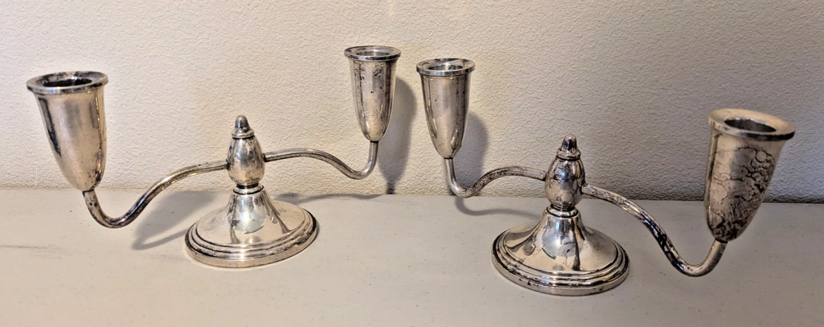 American Classic Antique US Sterling Silver Candlesticks