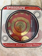 Spirograph Die Cast Collectors Set Precision Metal Drawing Pieces Curves Art Tin