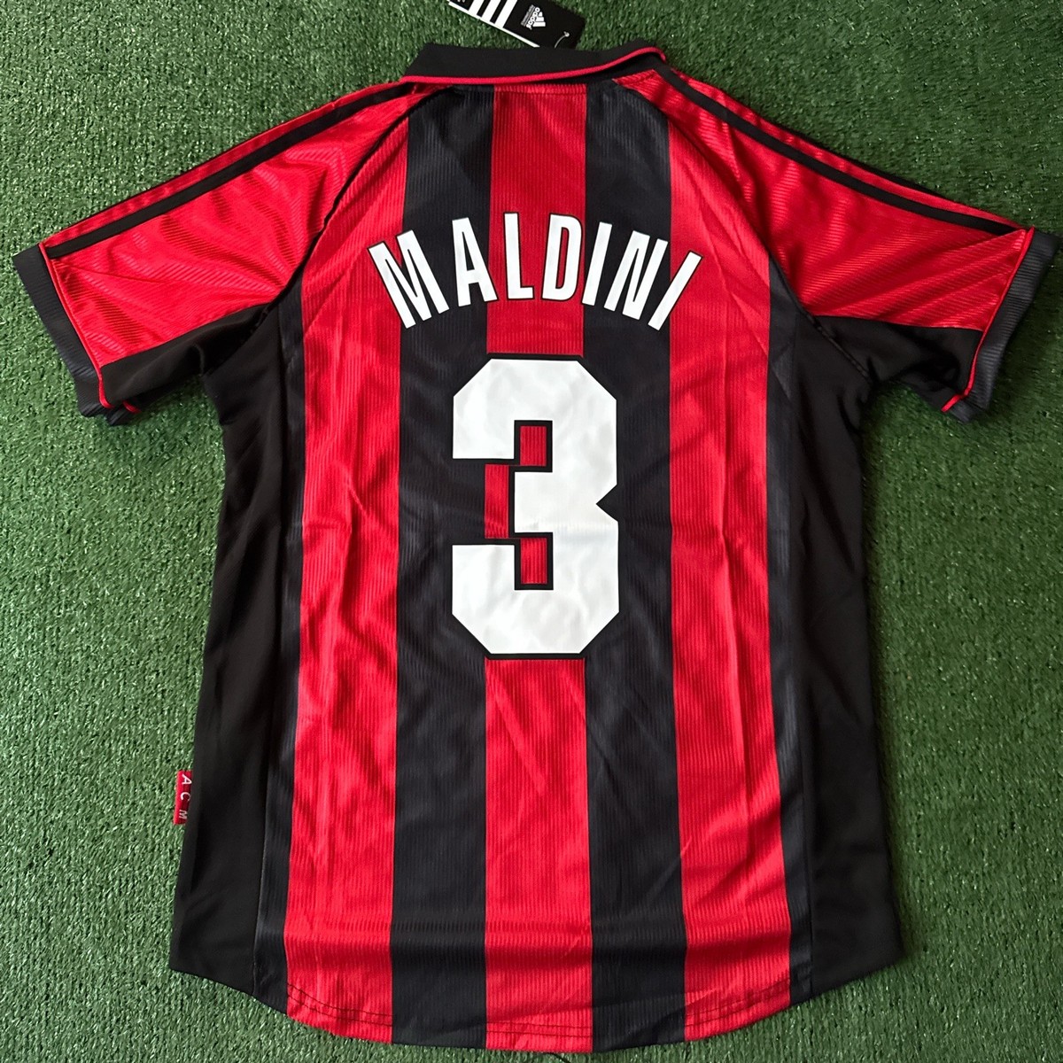 【希少レア】00s AC Milan Soccer Shirt Maldini Vintage Retro Adidas AC Milan 1999-00 