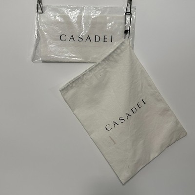 CASADEI 13.5x10 White + Black Logo Dust Bags - 2 Piece Set - 1 NIB 2