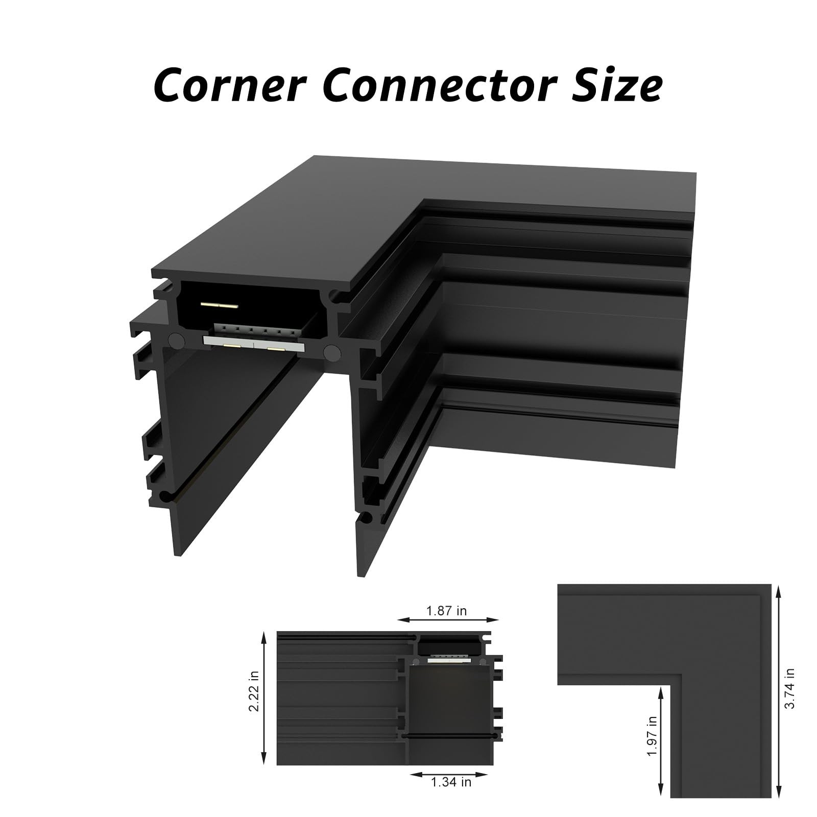 90-Degree Corner Connector for 4-Wire Magnetic Track Lighting, Aluminum Alloy...