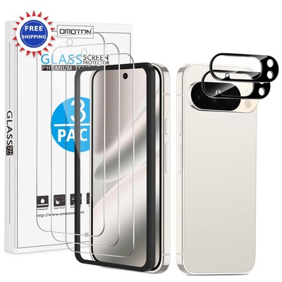 Pixel 10 pro 6.3 inch 2 Pack 3 Screen Protector Camera Lens OMOTON Google Glass