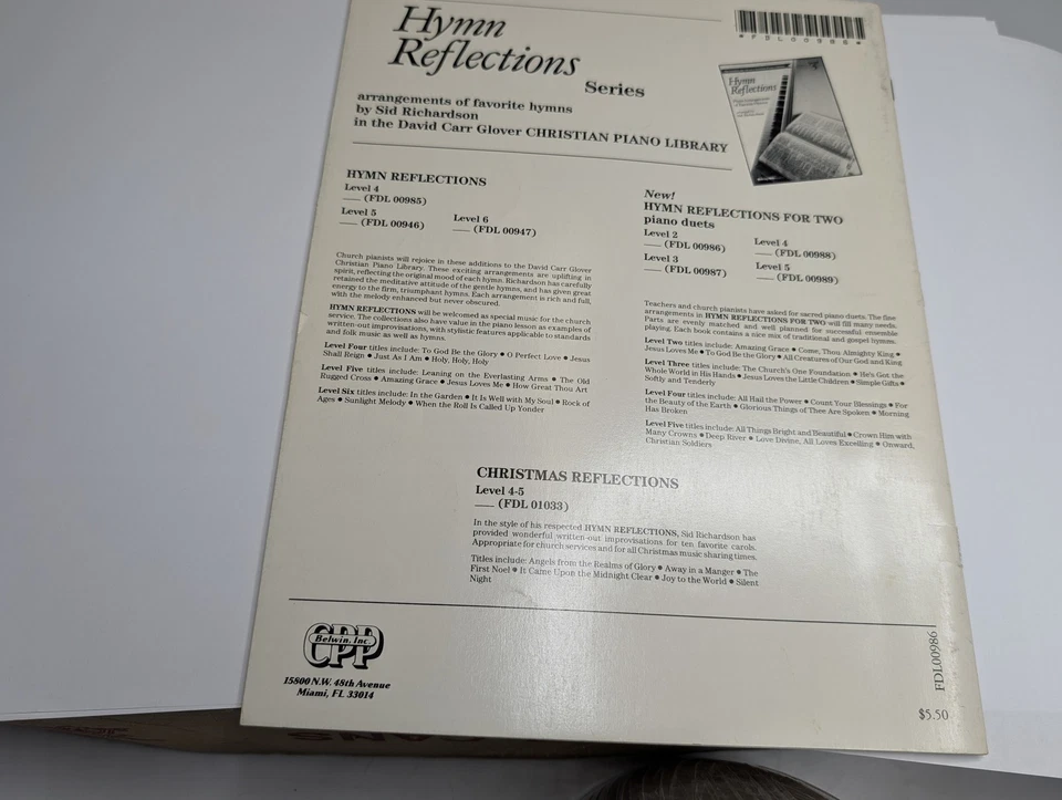 Hymn Reflections For Two Piano Duets Sheet Music Book Sid Richardson Level 2 F2 - Image 4 of 4