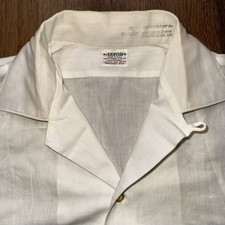 Vtg 50s 60s Arrow Sanforized Shirt Loop Collar Wash  Wear Cotton Medium Mens 15
