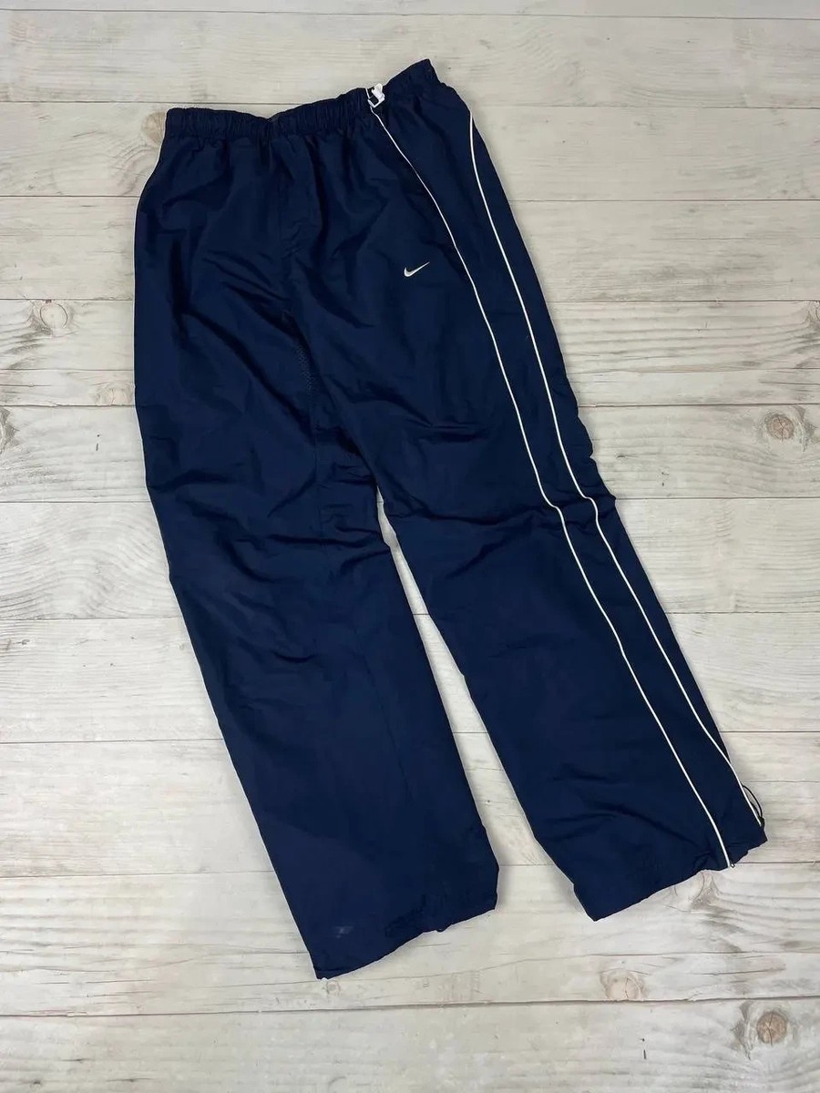 00s OLD NIKE wide track pants トラックパンツ Vintage Nike Track Pants 00s Swoosh Striped Baggy Men Size L Blue