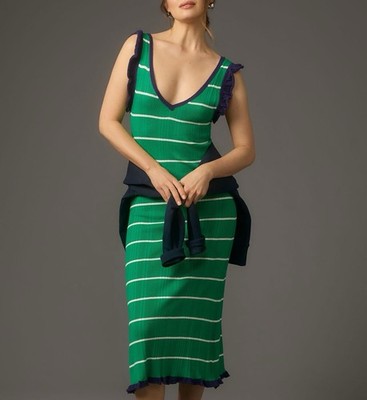 NWT Daily Practice by Anthropologie Sweater Midi Dress size Small $128 Green