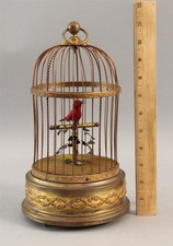 Antique Working French Victorian HELVETIC Song Bird Birdcage Automaton Music Box